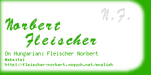 norbert fleischer business card